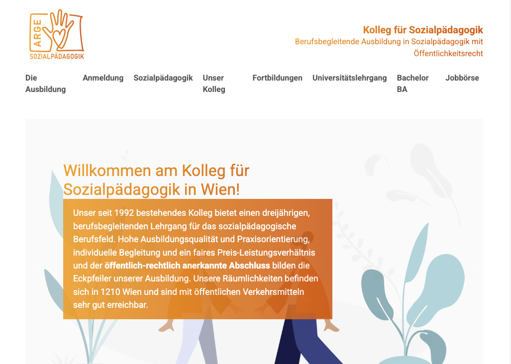Screenshot Kolleg für Sozialpädagogik